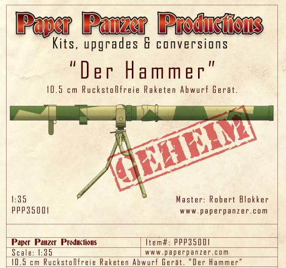 H-426,PAPER PANZER PRODUCTION 1-35,NO,PPP35001,"Der Hammer", Ophalen of Verzenden, Nieuw, 1:35 tot 1:50