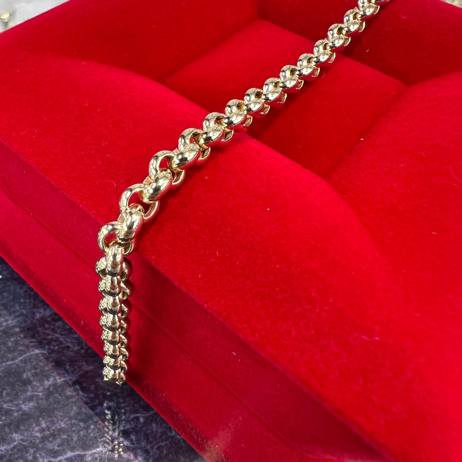 14 karaat gouden armband jasseron schakel, Ophalen of Verzenden, Zo goed als nieuw, Goud
