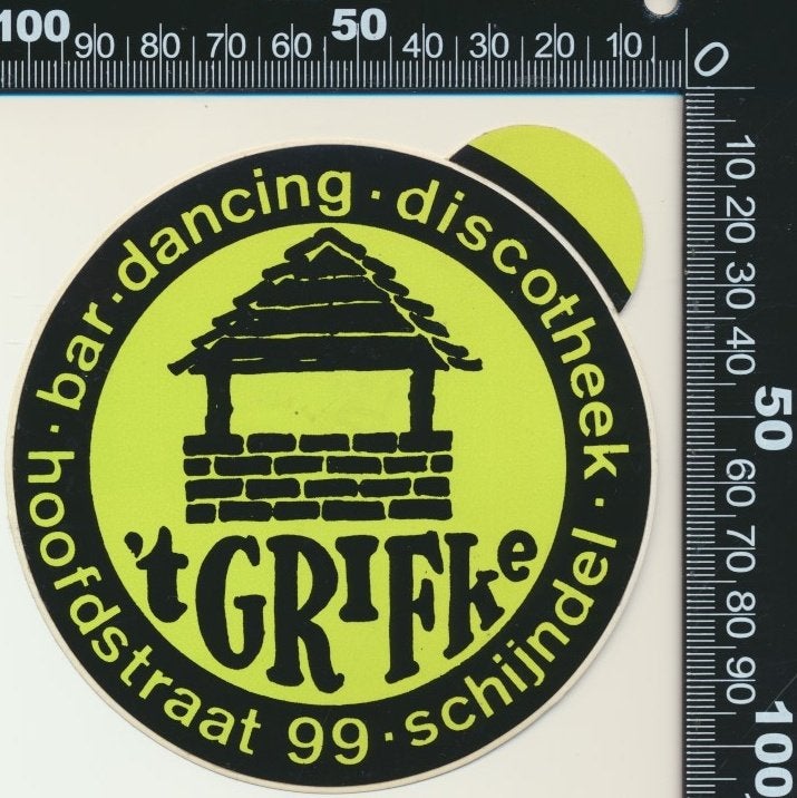 Sticker: Bar Dancing Discotheek Het Grifke - Schijndel, Ophalen of Verzenden, Zo goed als nieuw, Bedrijf of Vereniging