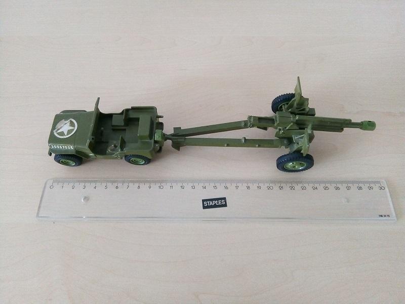 Dinky Toys US Jeep met American 105mm Gun, Ophalen of Verzenden, Gebruikt, Auto, Dinky Toys