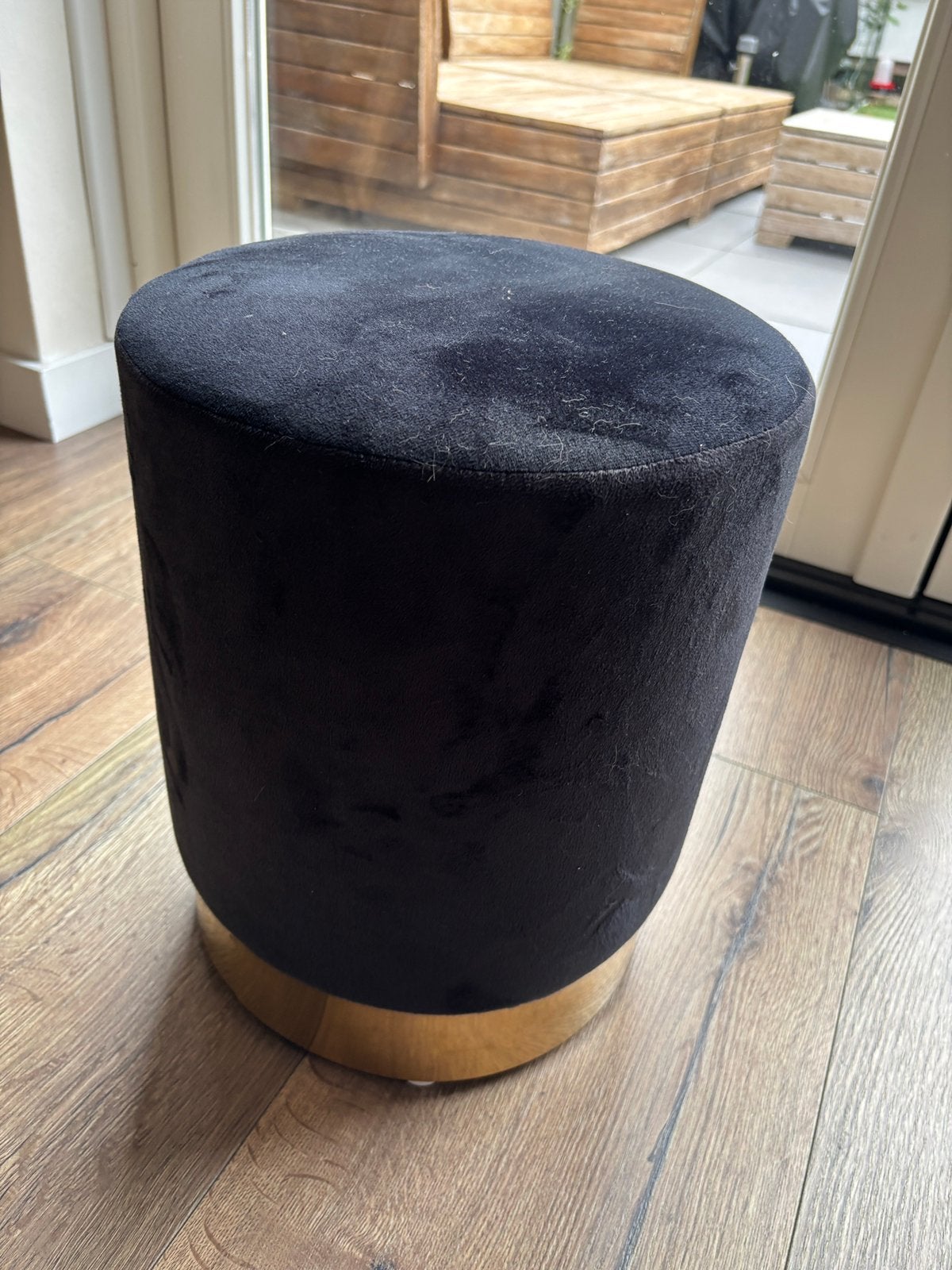 Poef velvet stof, Ophalen, Zo goed als nieuw, Rond, Minder dan 50 cm