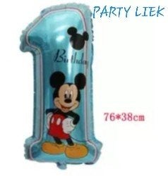 Cijfer 1 Mickey mouse folieballon nr C570, Ophalen of Verzenden, Nieuw, Versiering, Verjaardag