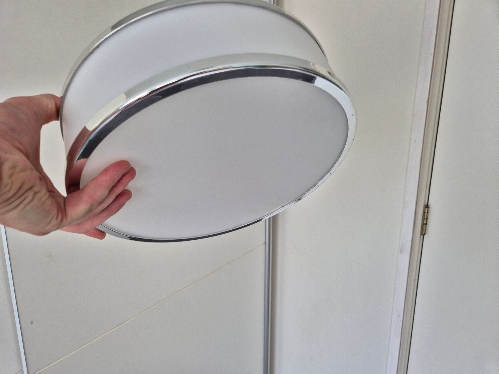 Plafonnière met E27 fitting, zonder lichtbron, Ophalen, Gebruikt, Glas, Modern