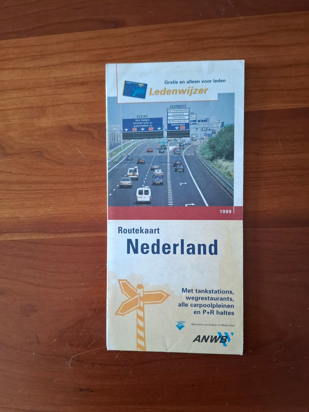 ANWB Routekaart Nederland 1999 - Gedetailleerde wegenkaart, Ophalen of Verzenden, Zo goed als nieuw, Nederland, Landkaart