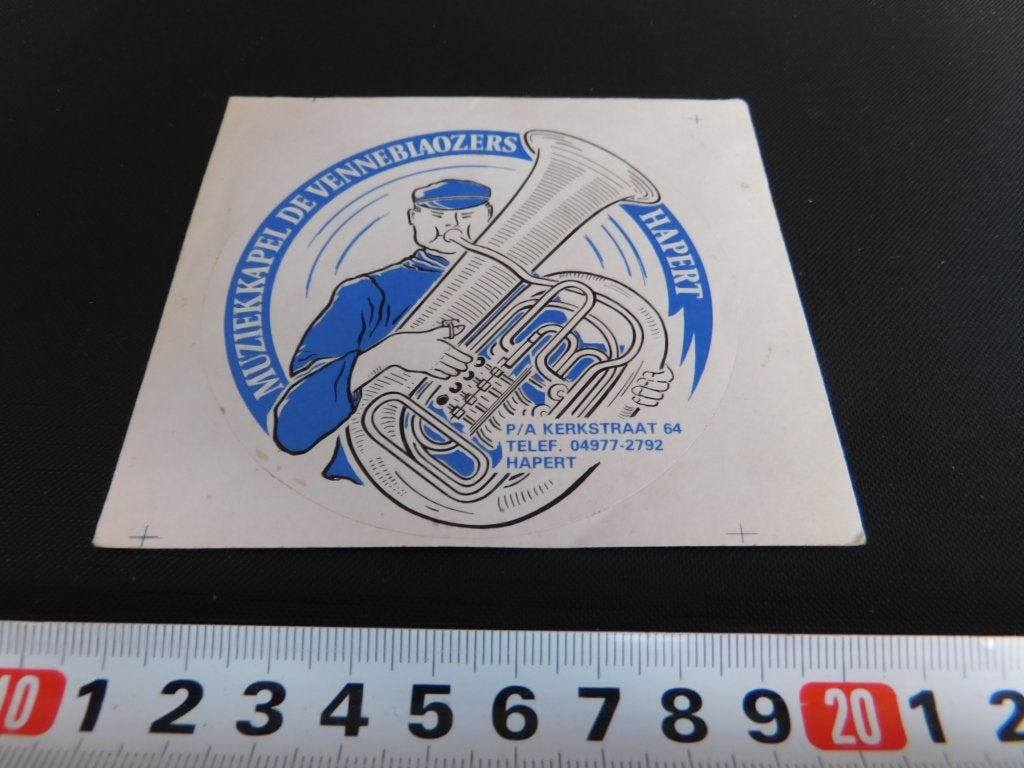 sticker hapert muziekkapel DE VENNEBLAOZERS, Verzamelen, Stickers, Ophalen, Zo goed als nieuw