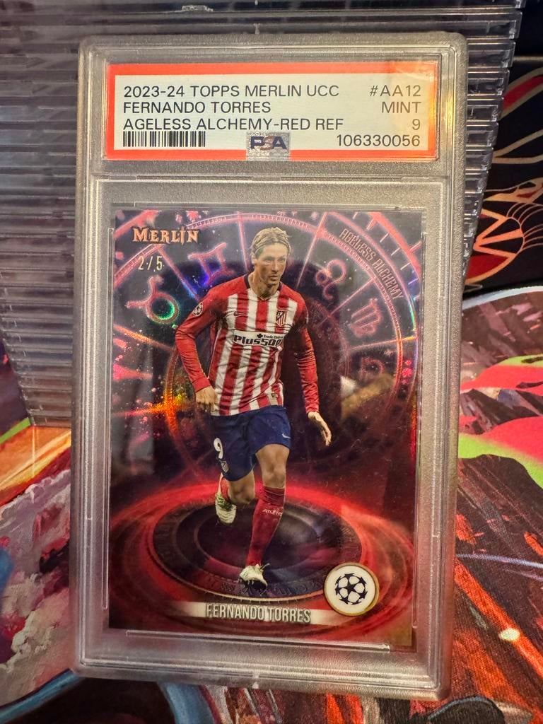 Fernando Torres 2/5 Ageless Alchemy PSA 9 Merlin UCC 2023-24, Verzenden, Zo goed als nieuw, Losse kaart, Foil