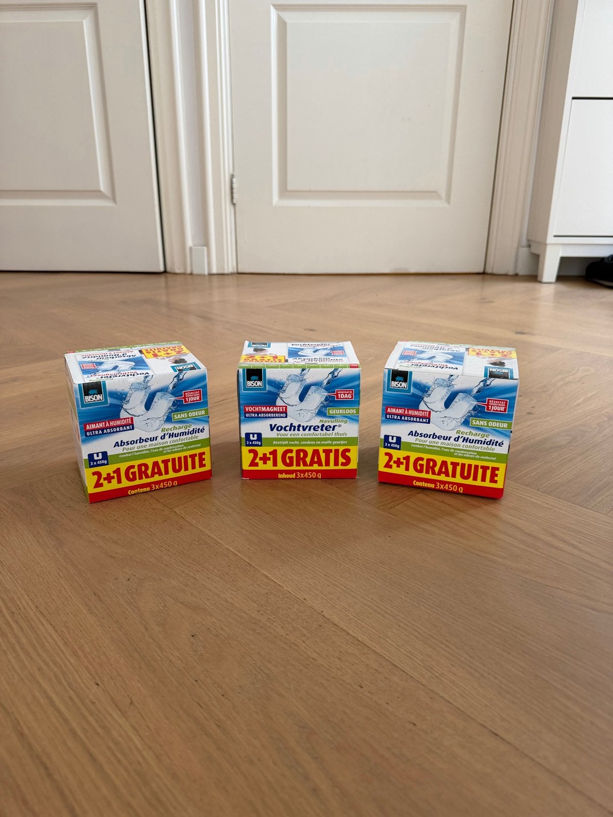 Bison Vochtvreter Navulling Geurloos - 9 stuks (3x 3x450g), Ophalen of Verzenden, Nieuw