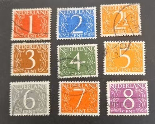 Nederland 1946 - nvph 460-468 - Cijfer, Postzegels en Munten, Postzegels | Nederland, Ophalen of Verzenden, Na 1940, Gestempeld