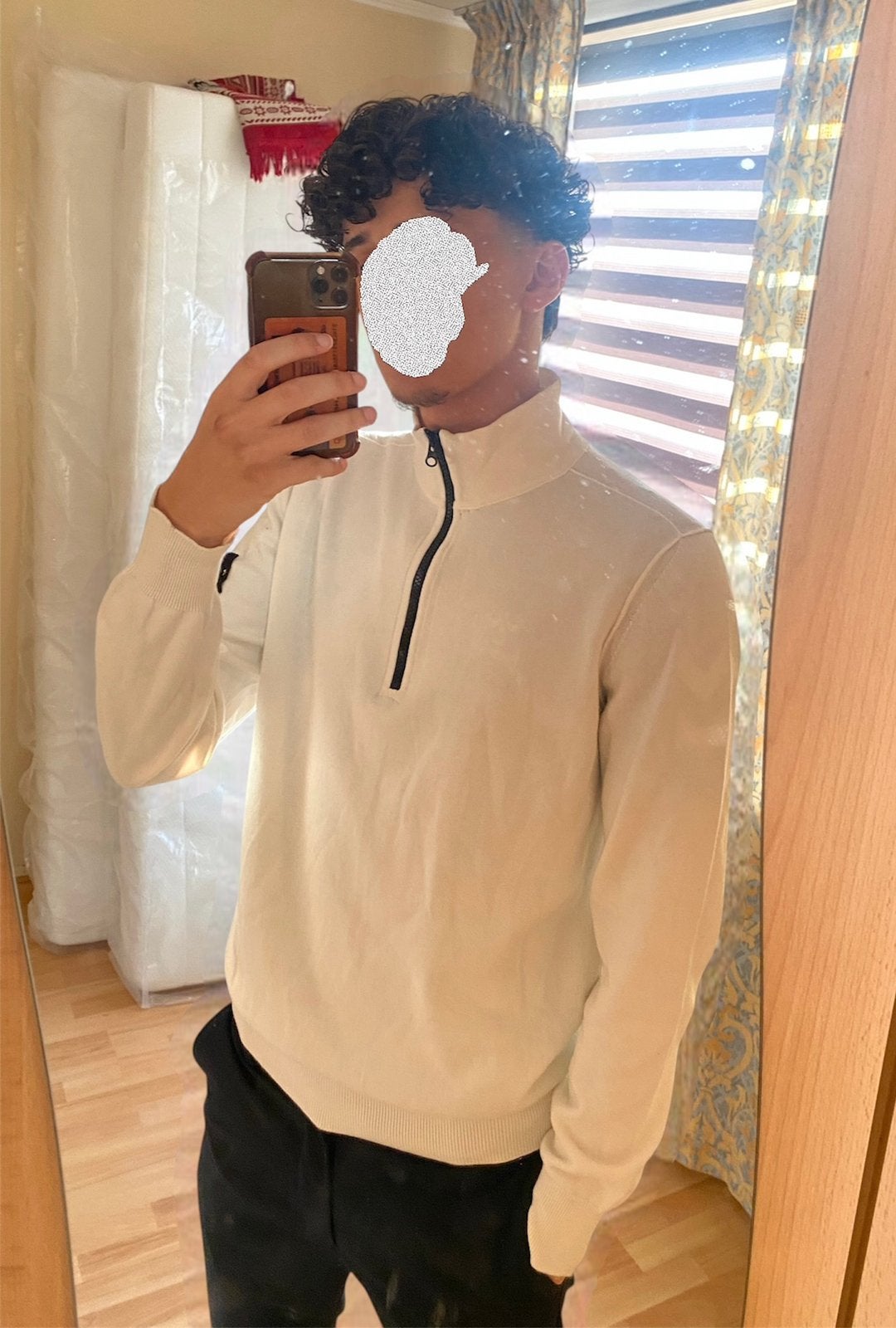 Stone Island Half-Zip Crème - M, Kleding | Dames, Blouses en Tunieken, Ophalen of Verzenden, Zo goed als nieuw, Maat 38/40 (M)