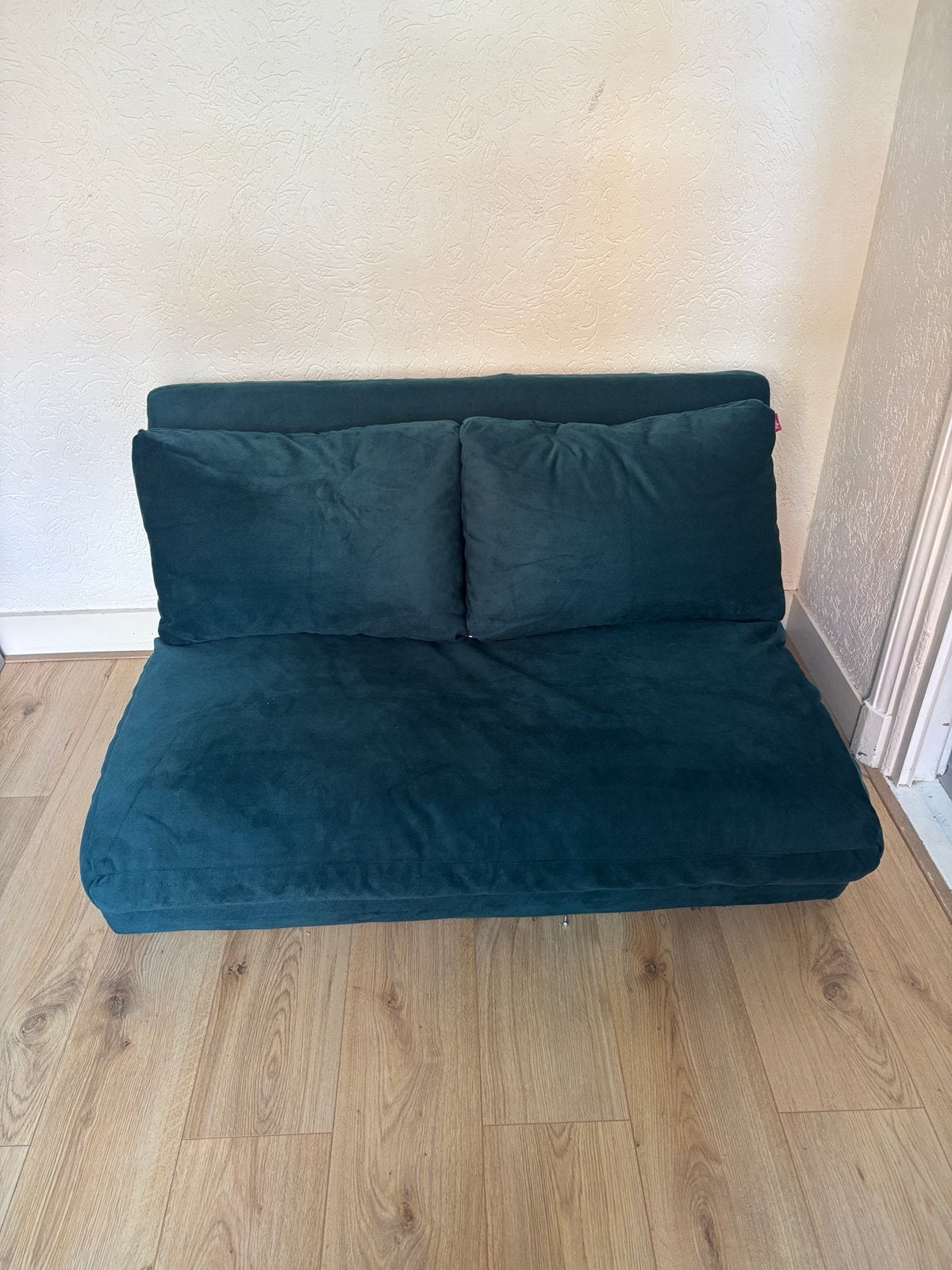 Leuk blauw/groen slaapbankje te koop! Nooit gebruikt, Huis en Inrichting, Slaapkamer | Slaapbanken, Ophalen, Eenpersoons, Blauw