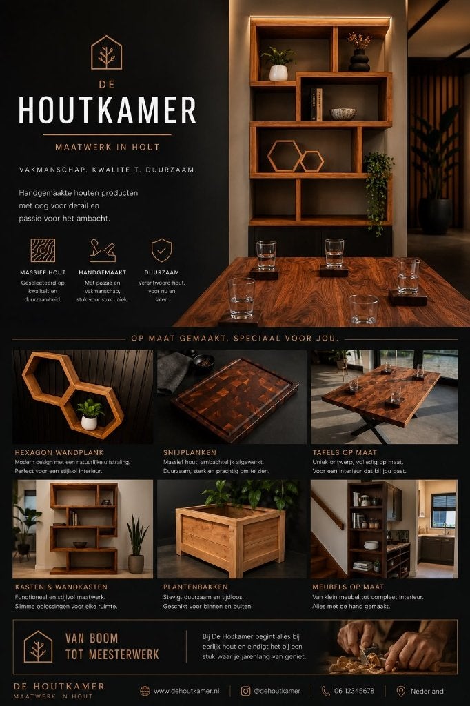 Maatwerk Houten Meubels & Decoratie voor Binnen & Buiten, 100 cm of meer, Nieuw, Ophalen of Verzenden, Binnen
