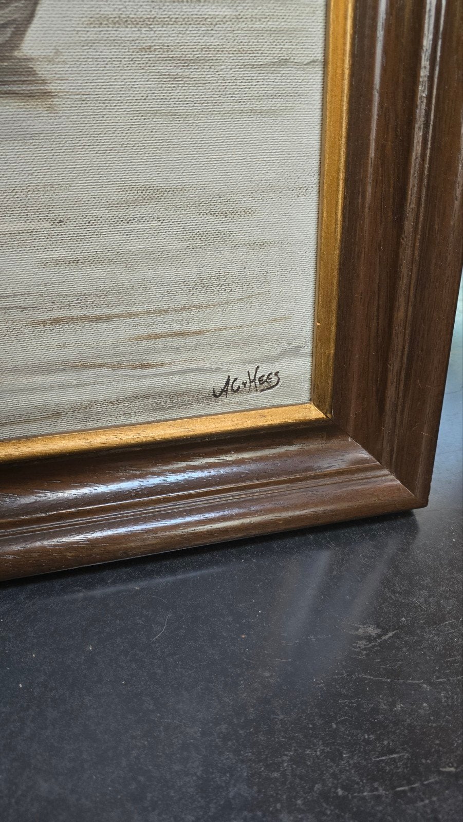 Stadsgezicht op Zaltbommel, gesigneerd A.C. Hees, Ophalen of Verzenden