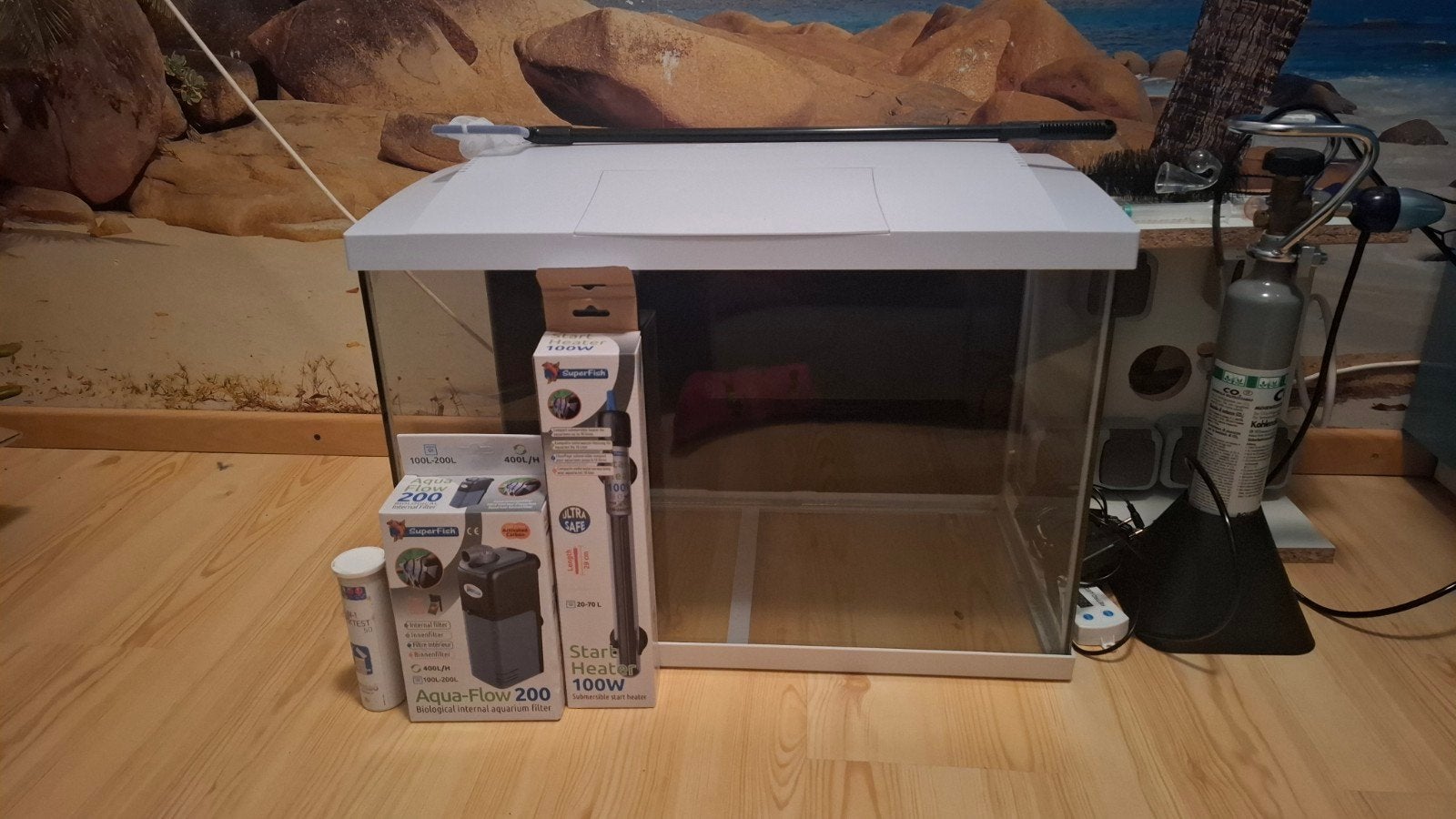 Compleet Superfish aquarium + nieuwe pomp en verwarming, Ophalen of Verzenden, Zo goed als nieuw, Leeg aquarium