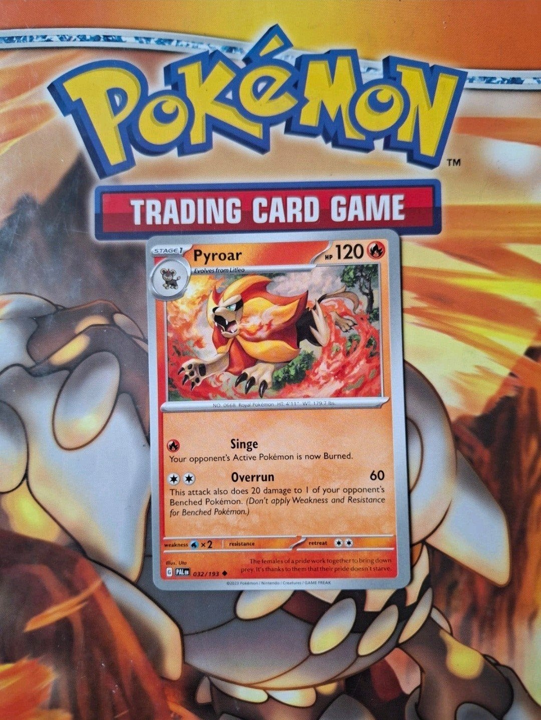 Pyroar 32/193 Paldea Evolved pokemon kaart nm-mint, Ophalen of Verzenden, Zo goed als nieuw, Losse kaart