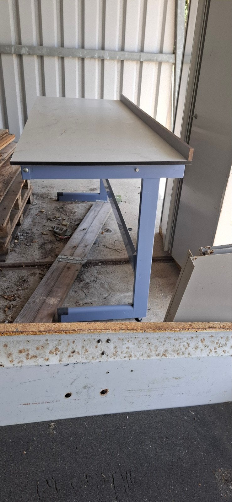 werktafel/werkbank/trespa tafel/inpaktafel, Ophalen, Gebruikt, 70 tot 120 cm