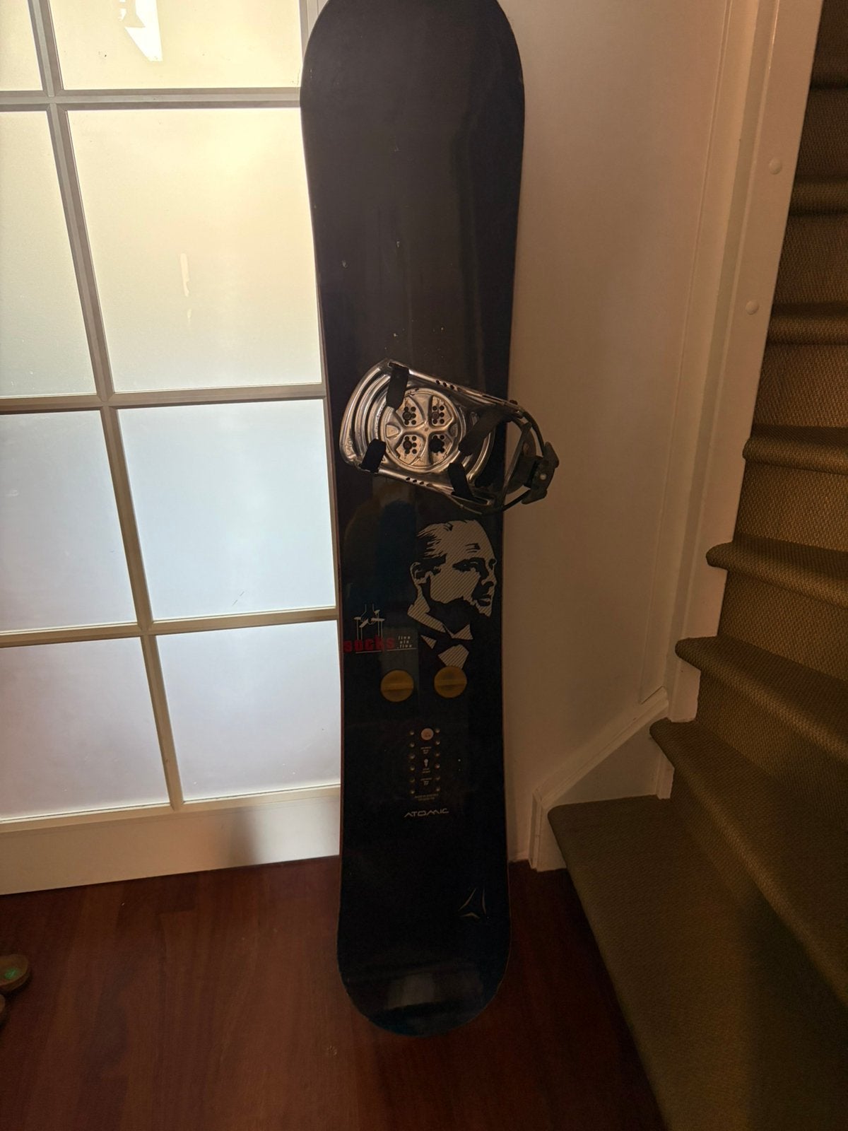 Vintage Black Atomic snowboard 'The Godfather'.739, Ophalen, Gebruikt, Board