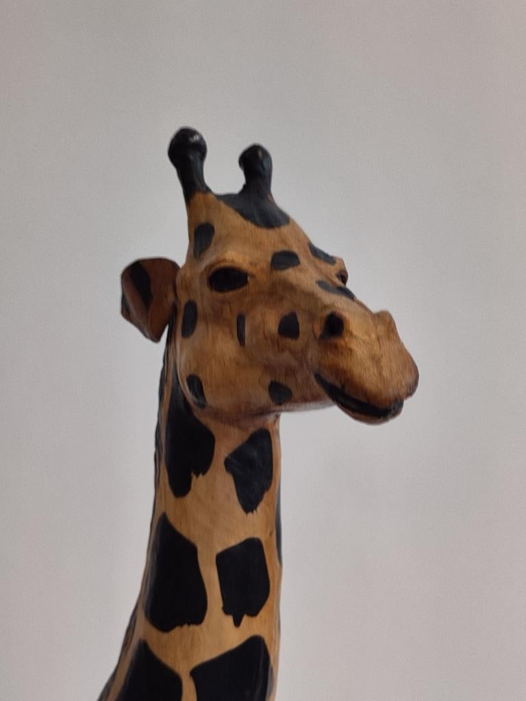 Vintage leren giraf lederen dier giraffe, Ophalen of Verzenden