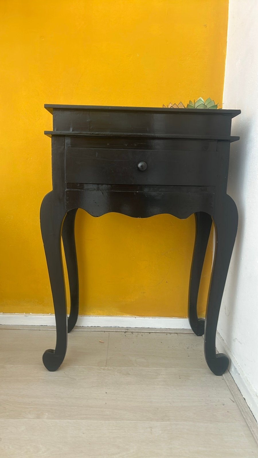 2 Zwarte Brocante Bijzettafeltjes - 80x55x32 cm, Ophalen