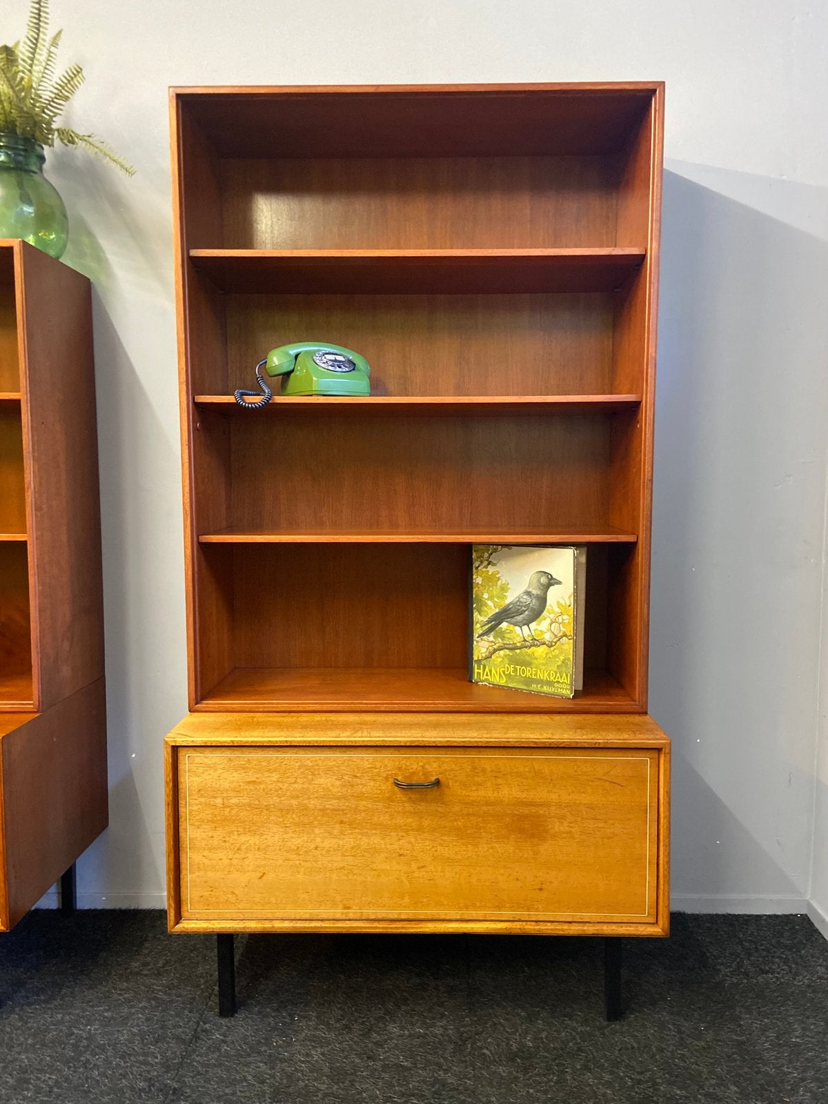 Vintage Kempkes Formule boekenkast sideboard jaren 50/60, Ophalen, Gebruikt, Midcentury deens scnandinavisch dutch design klepkast