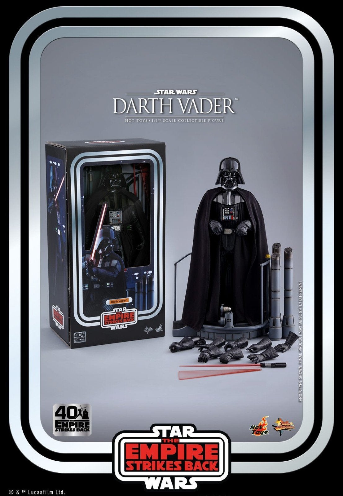 Hot Toys Darth Vader Empire Strikes Back 40th Anniversary, Verzamelen, Ophalen of Verzenden, Zo goed als nieuw, Actiefiguur of Pop