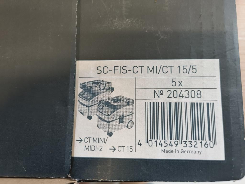 Festool Stofzakken SC-FIS-CT MI/CT 15/5 (2 stuks), Witgoed en Apparatuur, Stofzuigers, Stofzak, Overige typen, Nieuw, Ophalen of Verzenden