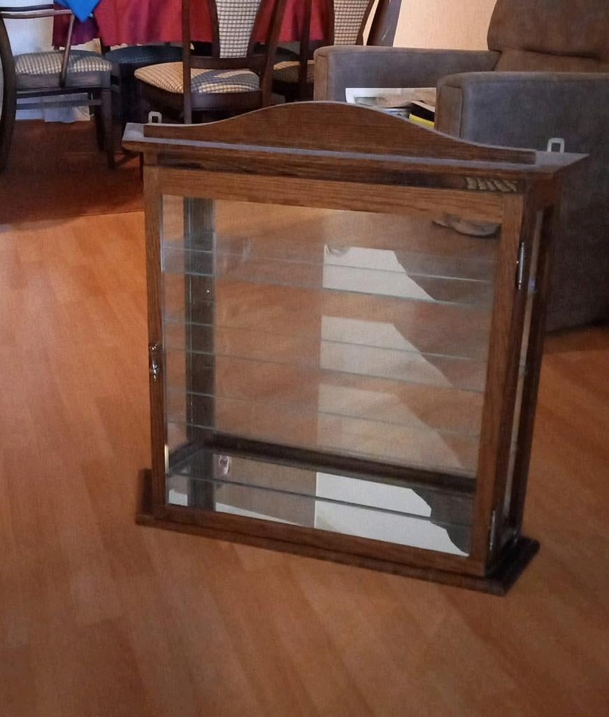 Klein vintage vitrine kastje, Huis en Inrichting, Kasten | Vitrinekasten, Ophalen, Met deur(en), Glas, 50 tot 100 cm