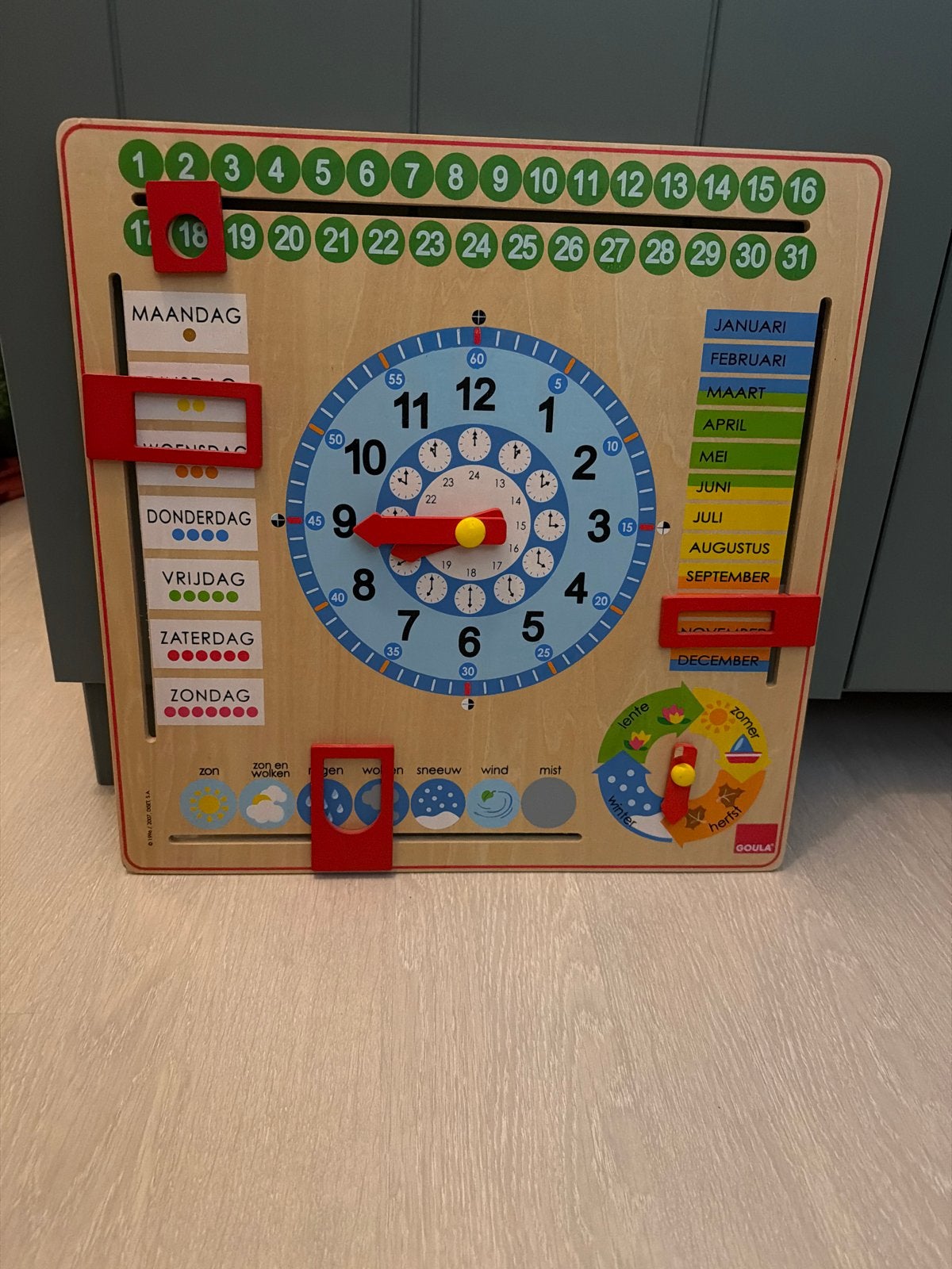 Goula Houten Kalenderklok, Ophalen, Gebruikt, Ontdekken