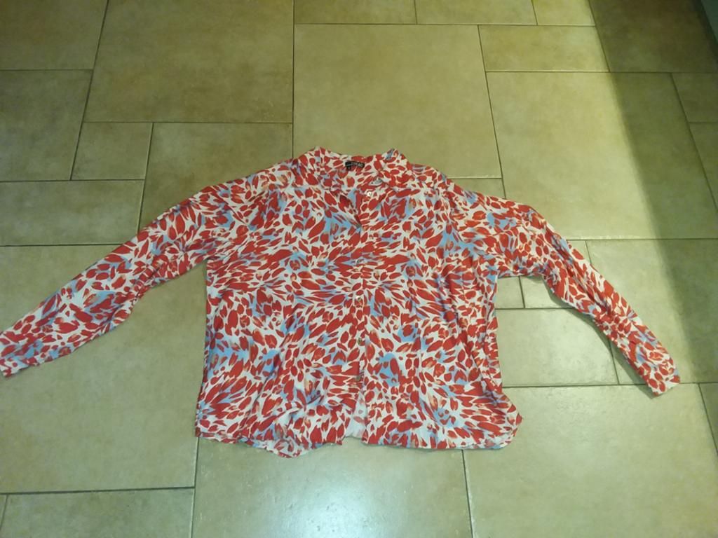 Norah blouse oranje/blauw, maat 48, Norah, Ophalen of Verzenden, Maat 46/48 (XL) of groter, Oranje