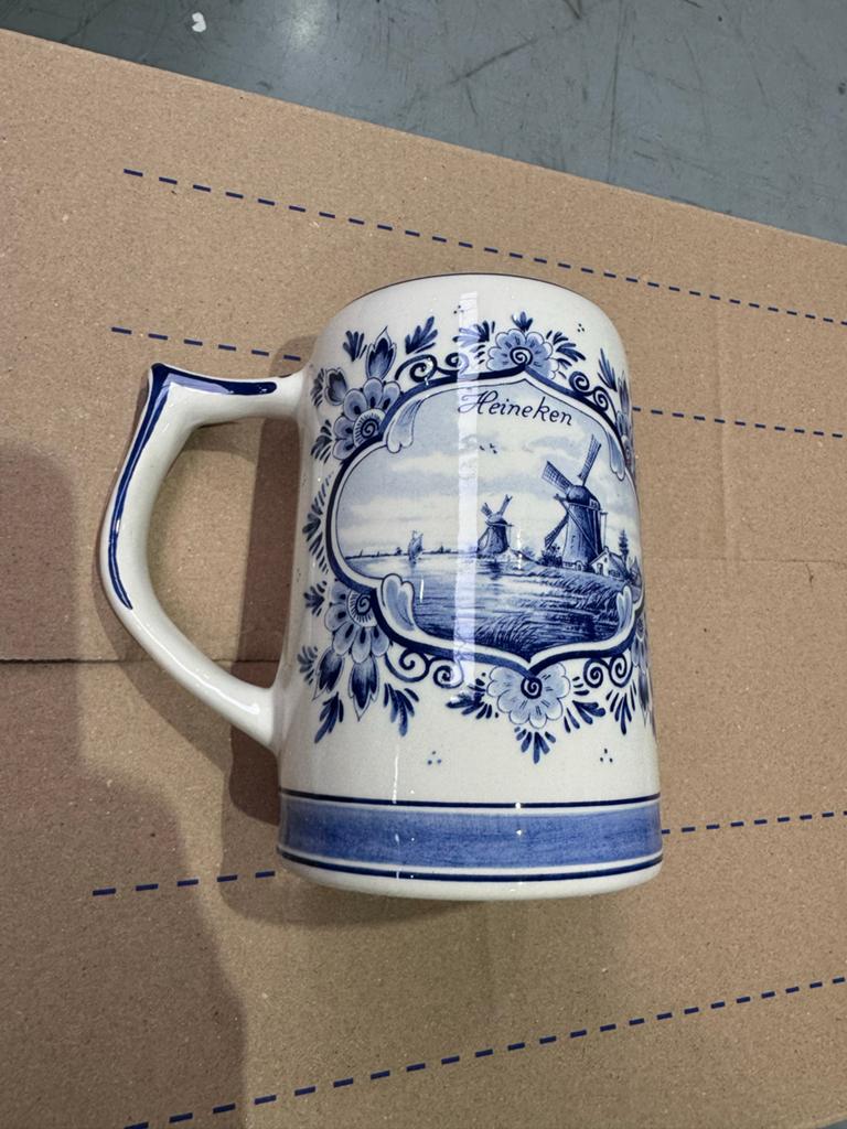 Heineken Delfts Handwerk Holland Bierpul - 13 cm hoog, Ophalen of Verzenden, Zo goed als nieuw