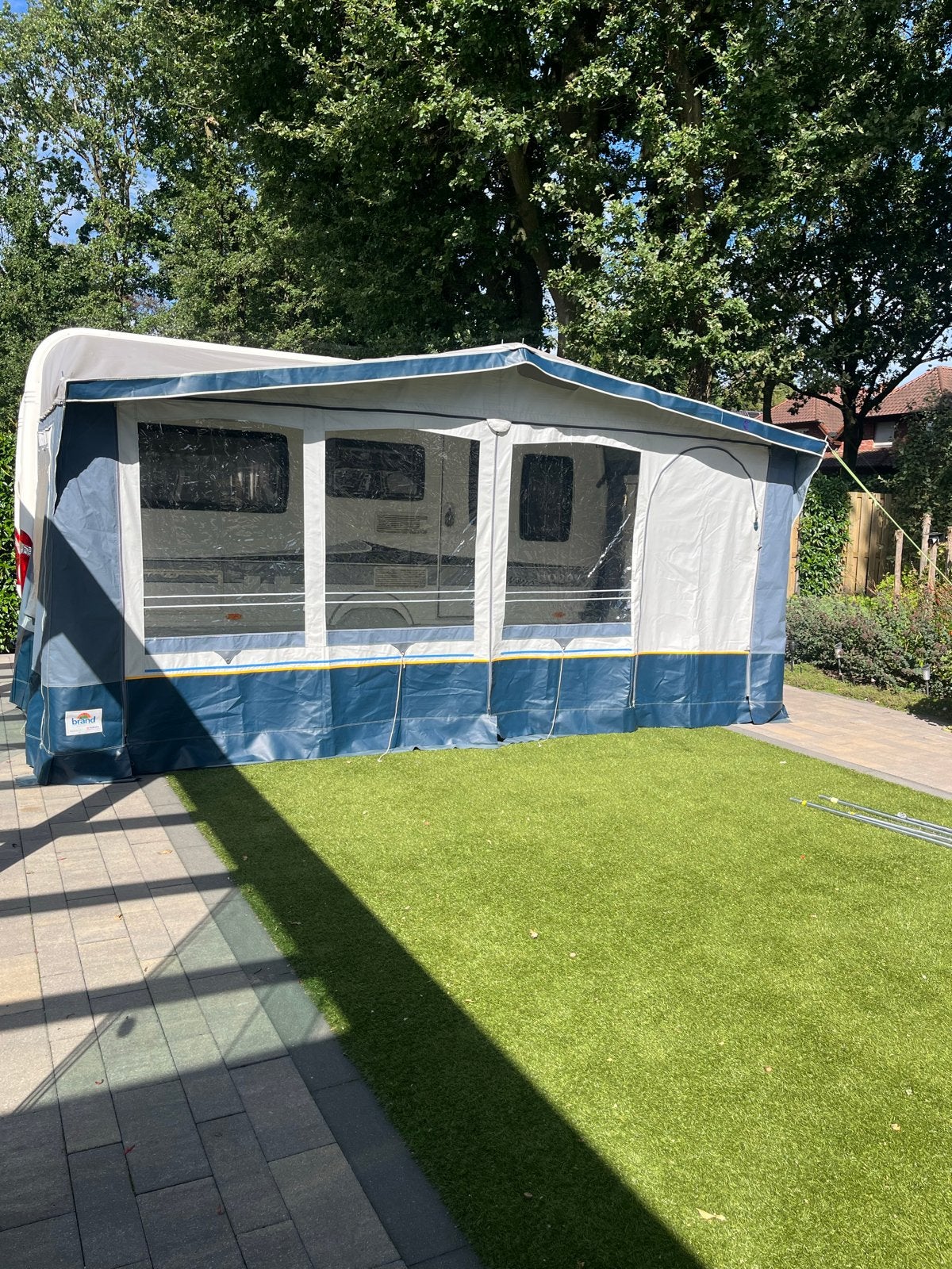 Voortent Brand omloop 913 cm incl. rok, wielflap en gordijn, Caravans en Kamperen, Ophalen, Gebruikt, Tot en met 4