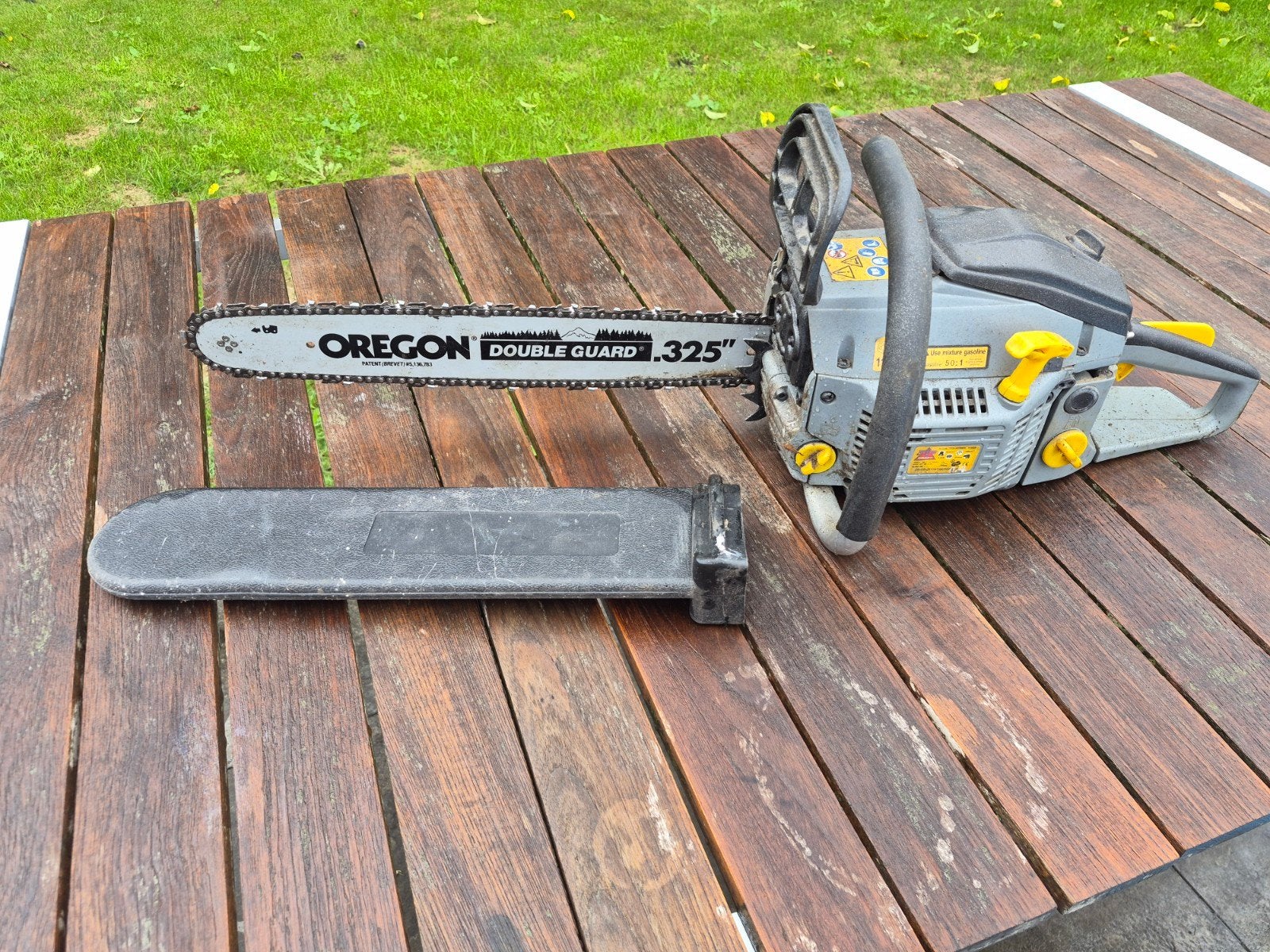 Top craft oregon Kettingzaag met opbergkoffer - Motor start, Ophalen, Gebruikt, Kettingzaag, 30 tot 70 mm