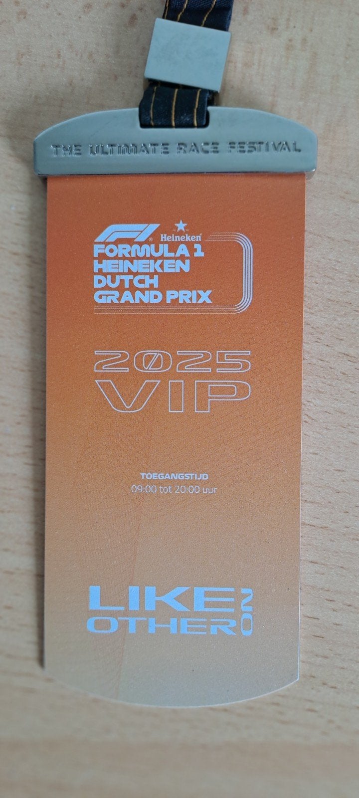 F1 VIP entreebewijs Zandvoort 2025, Ophalen of Verzenden, Formule 1