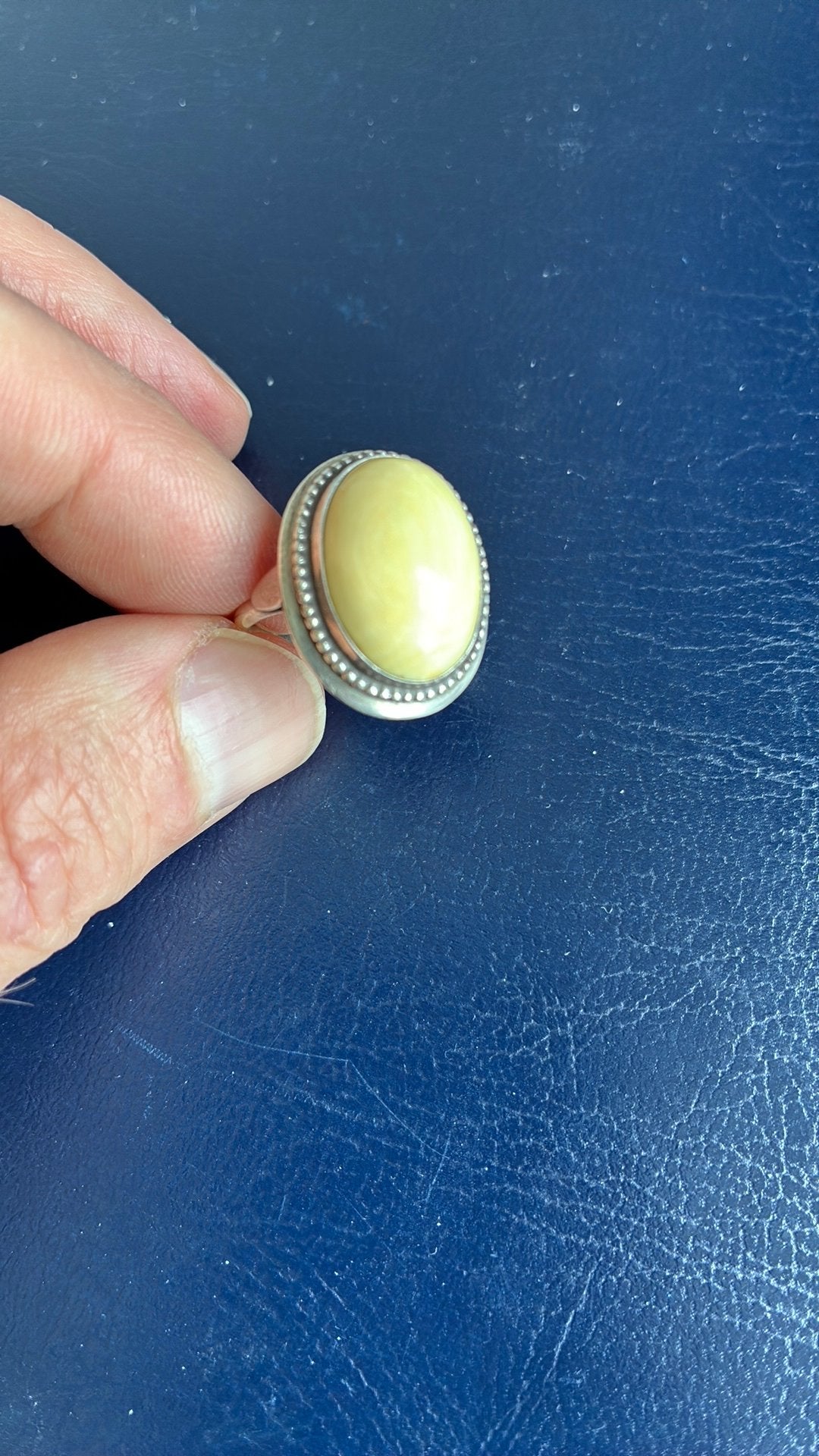 Zilver ring 18 mm been, Sieraden, Tassen en Uiterlijk, Ringen, 18 tot 19, Gebruikt, Beige, Ophalen of Verzenden