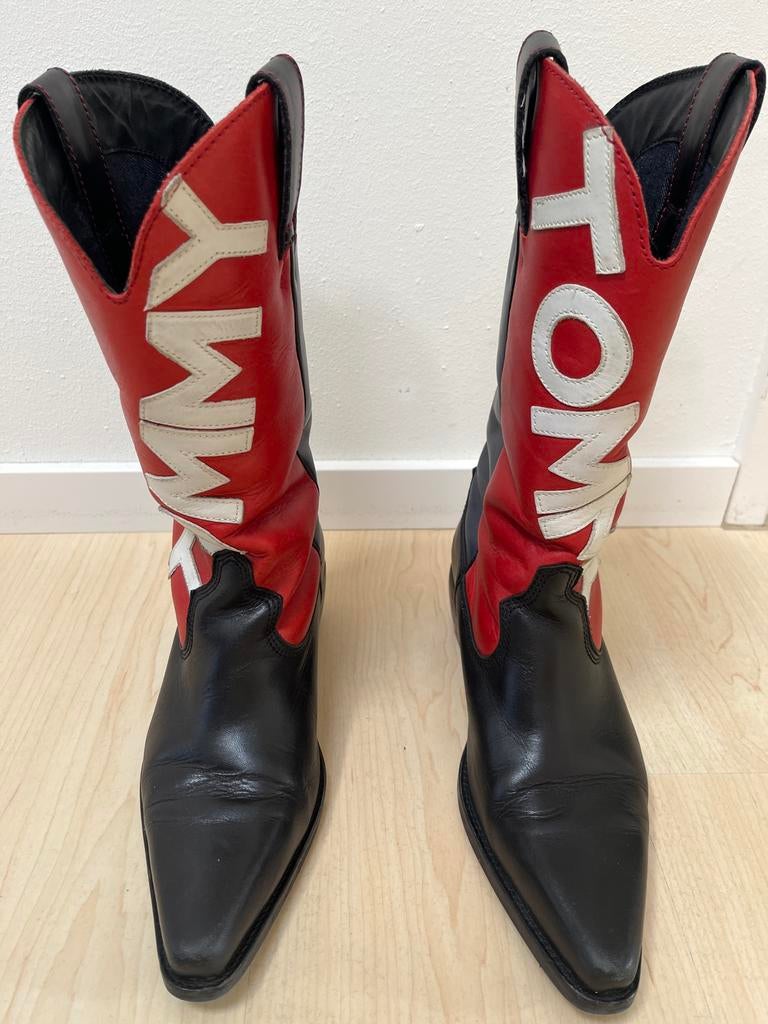 Tommy Hilfiger boots, Cowboy laatzen Maat 39, Zwart, Lage of Enkellaarzen, Ophalen of Verzenden, Zo goed als nieuw