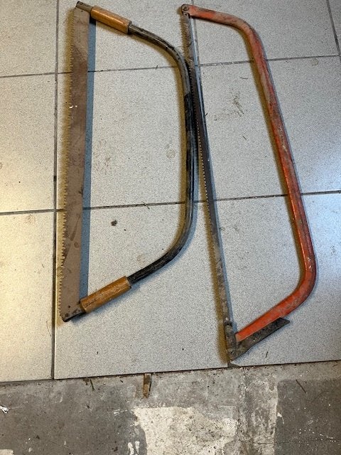 2 Boogzagen c.q. beugelzagen., Ophalen of Verzenden, Gebruikt, Beugelzaag