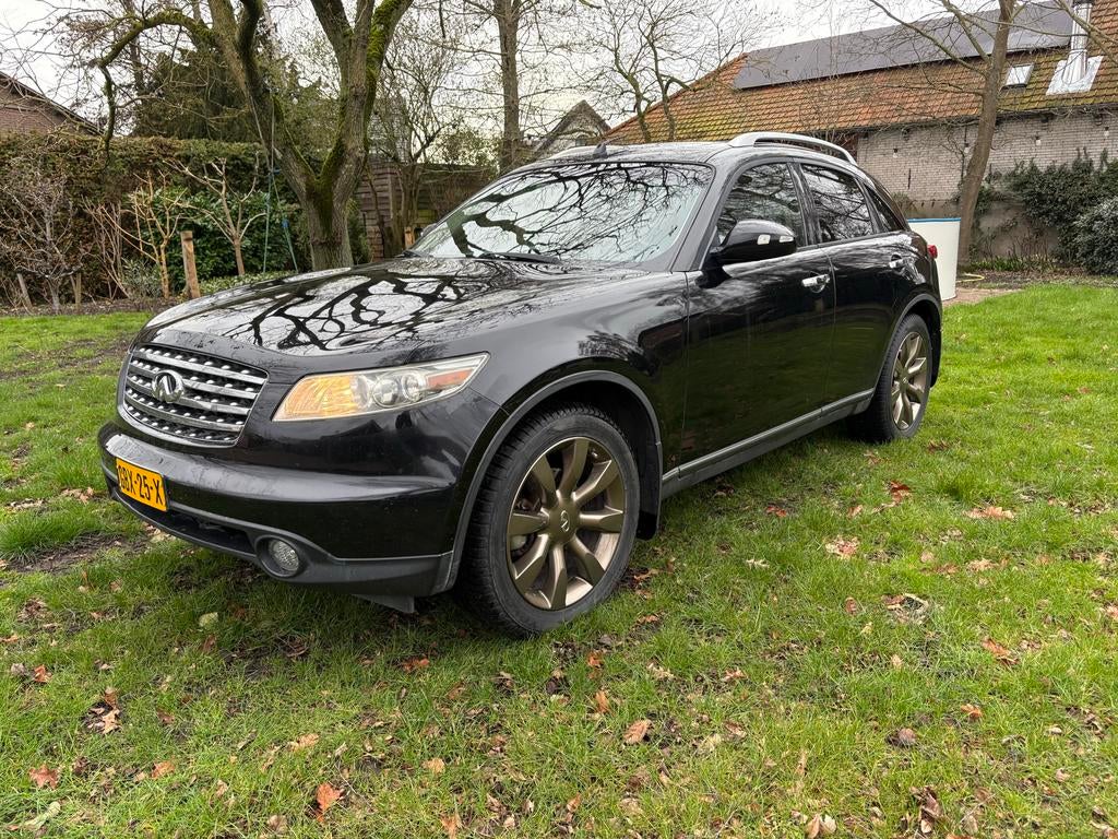 Infiniti FX45 4.5 V8 2004, Auto's, Infiniti, Zwart, Leder, FX-serie, Vierwielaandrijving