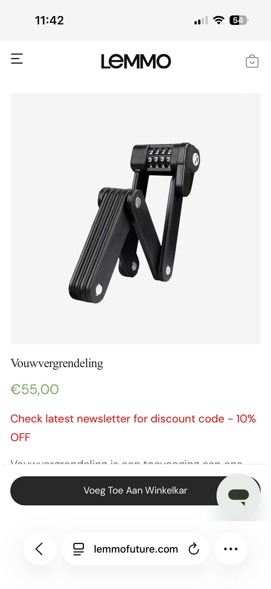 2 stuks Lemmo Vouwslot - 85 cm - Hard gelegeerd staal, Fietsen en Brommers, Fietsaccessoires | Fietssloten, Ophalen of Verzenden