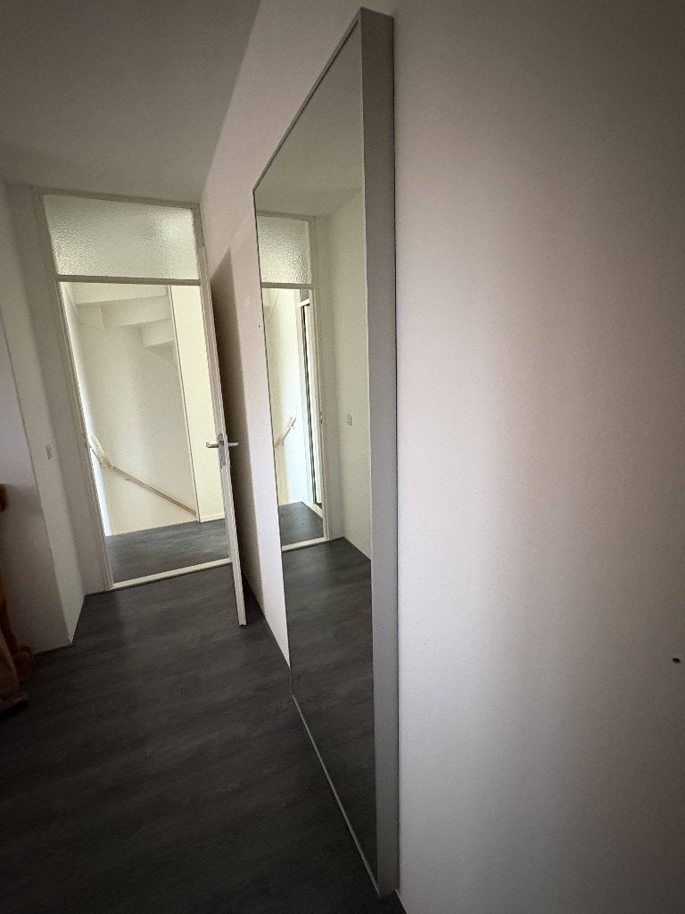 Grote spiegel met slank zilverkleurig frame - HOVET ikea, Huis en Inrichting, Woonaccessoires | Spiegels, Ophalen, Zo goed als nieuw