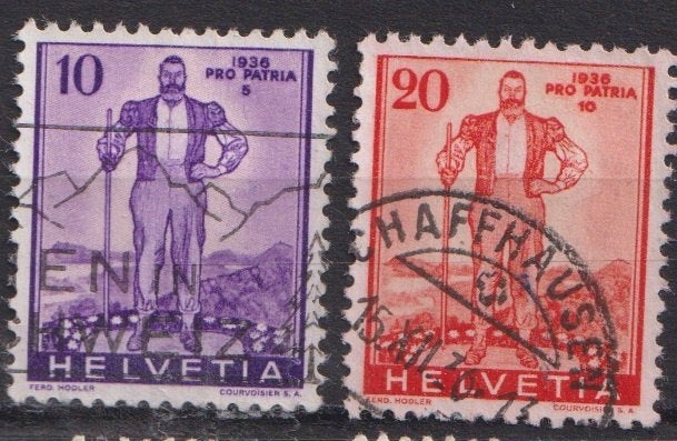 Zwitserland 1936 Pro Patria, Verzenden, Gestempeld, Overige thema's