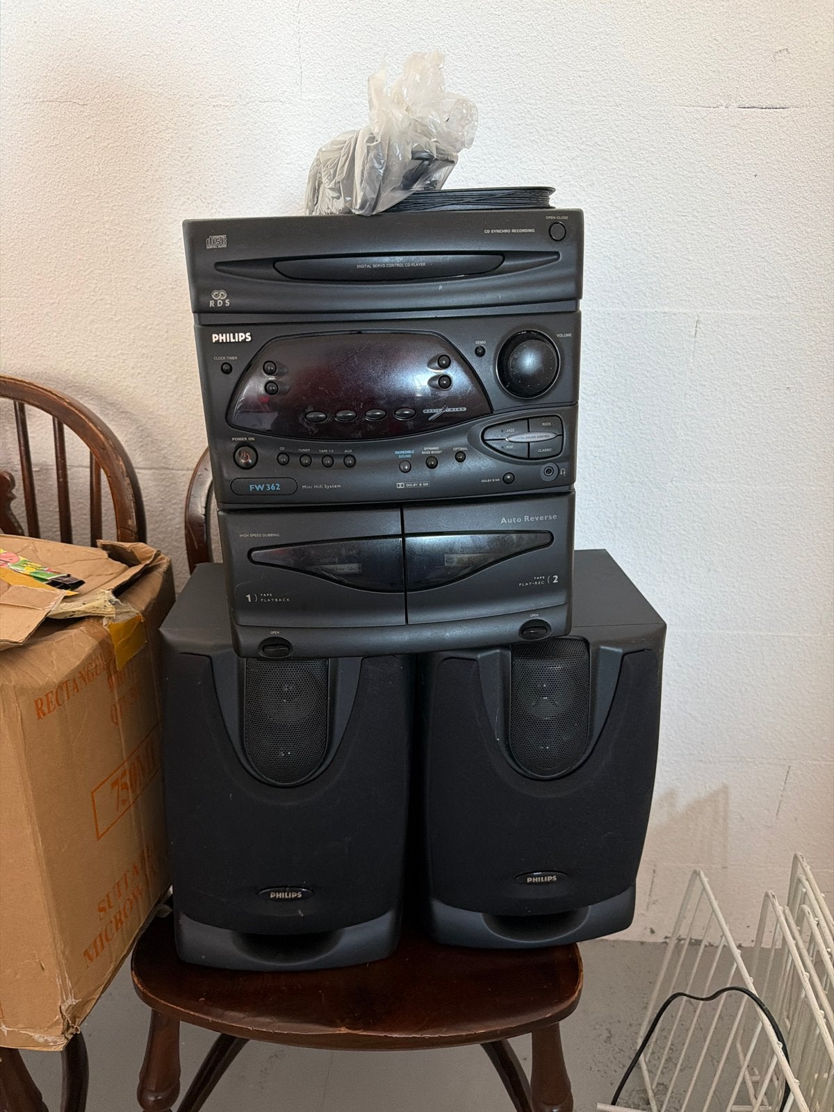 Philips FW362 Microset met CD, Cassette en Radio, Ophalen, Philips, Gebruikt, Cassettedeck