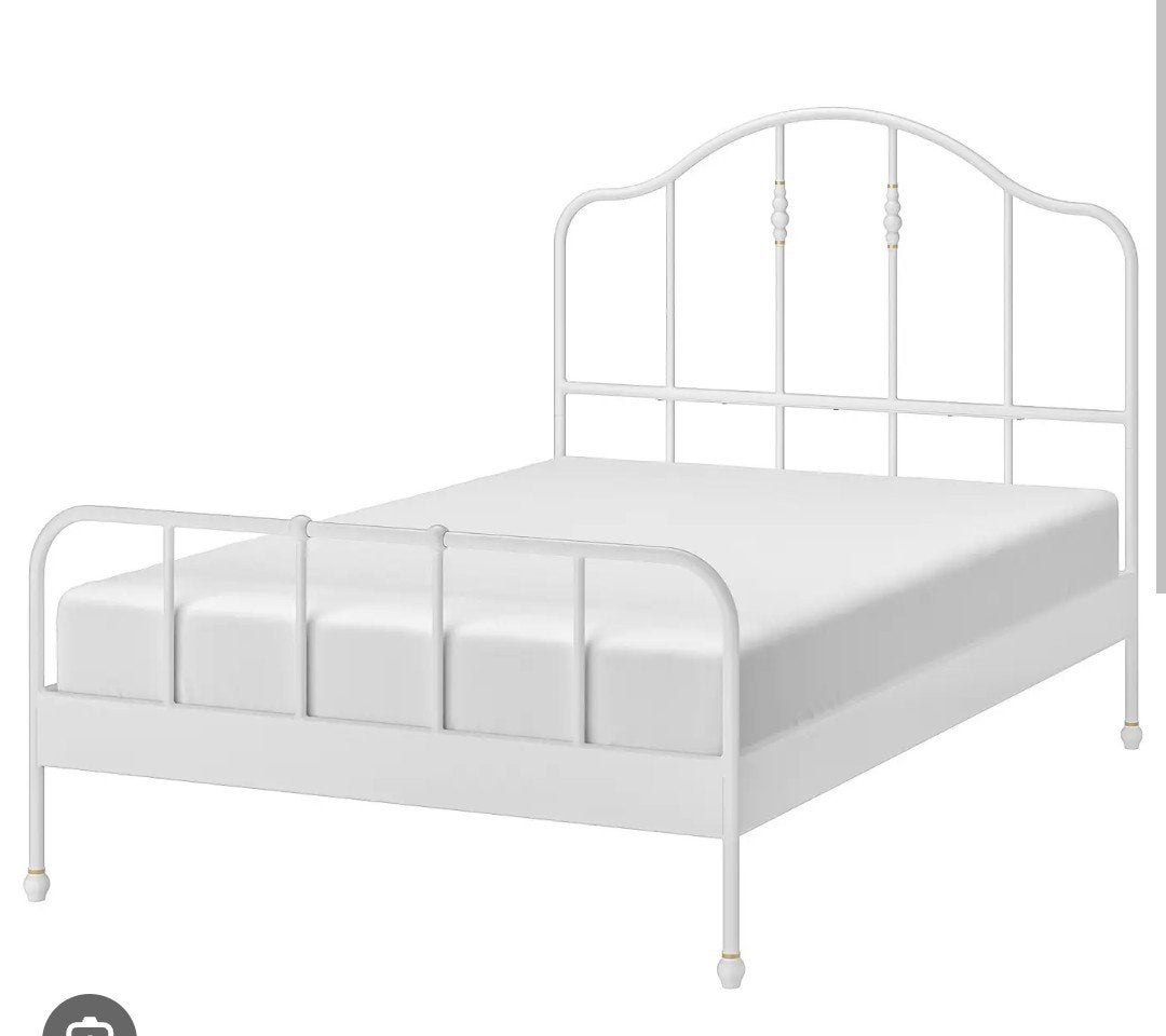 Metalen Ikea Sagstua bed (gratis), Ophalen, Wit, Tweepersoons, 200 cm