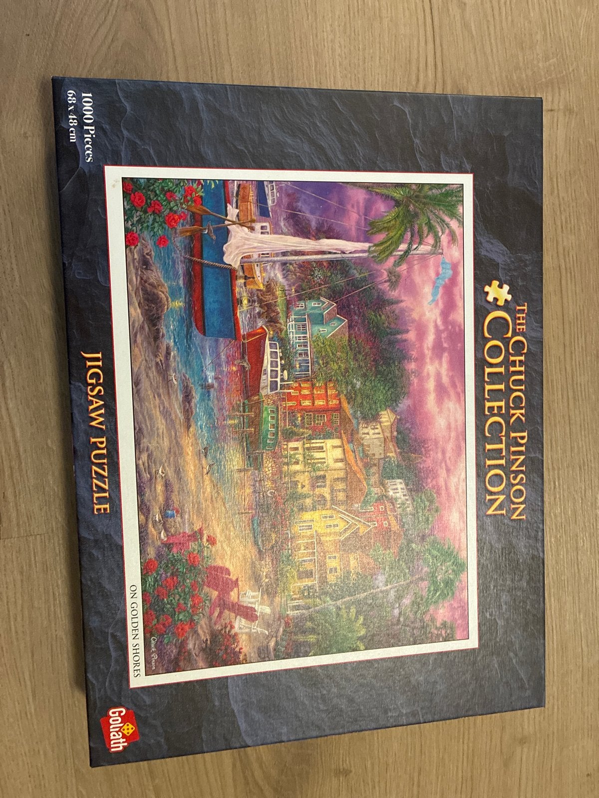 Chuck Pinson Collection Legpuzzel - On Golden Shores (1000 s, Hobby en Vrije tijd, Ophalen, 500 t/m 1500 stukjes, Zo goed als nieuw