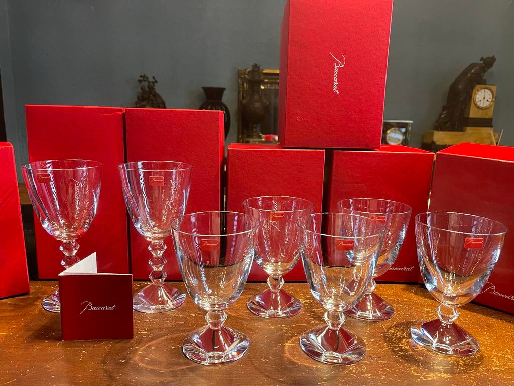 Set van 7 Baccarat kristallen glazen met originele doos, Antiek en Kunst, Antiek | Glas en Kristal, Ophalen of Verzenden