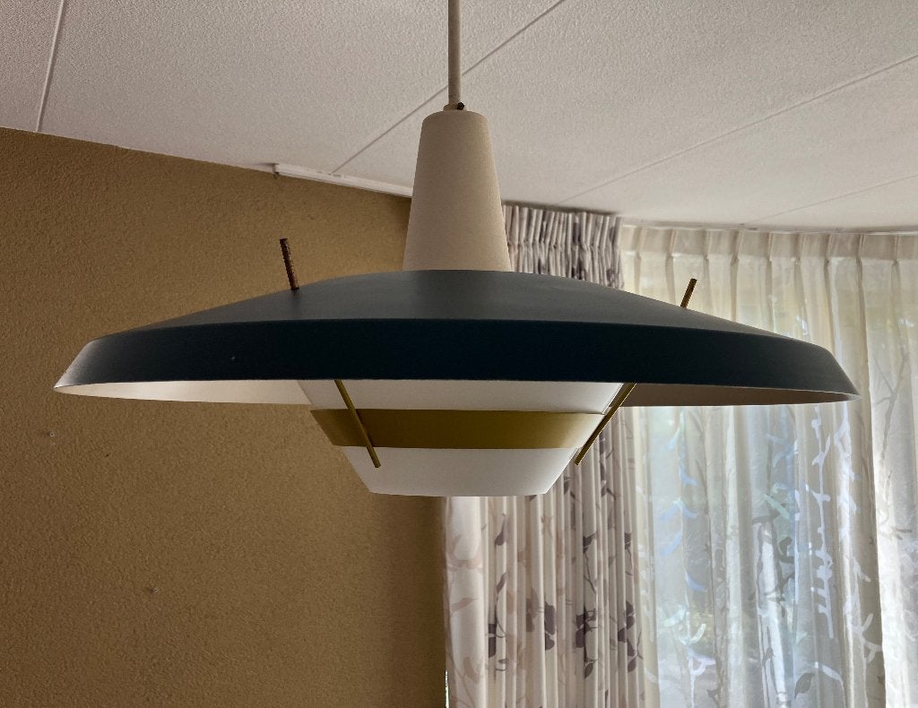 Philips hanglamp model NT 25, Huis en Inrichting, Lampen | Hanglampen, Ophalen, Gebruikt, E27 (groot), Fifties, sixties