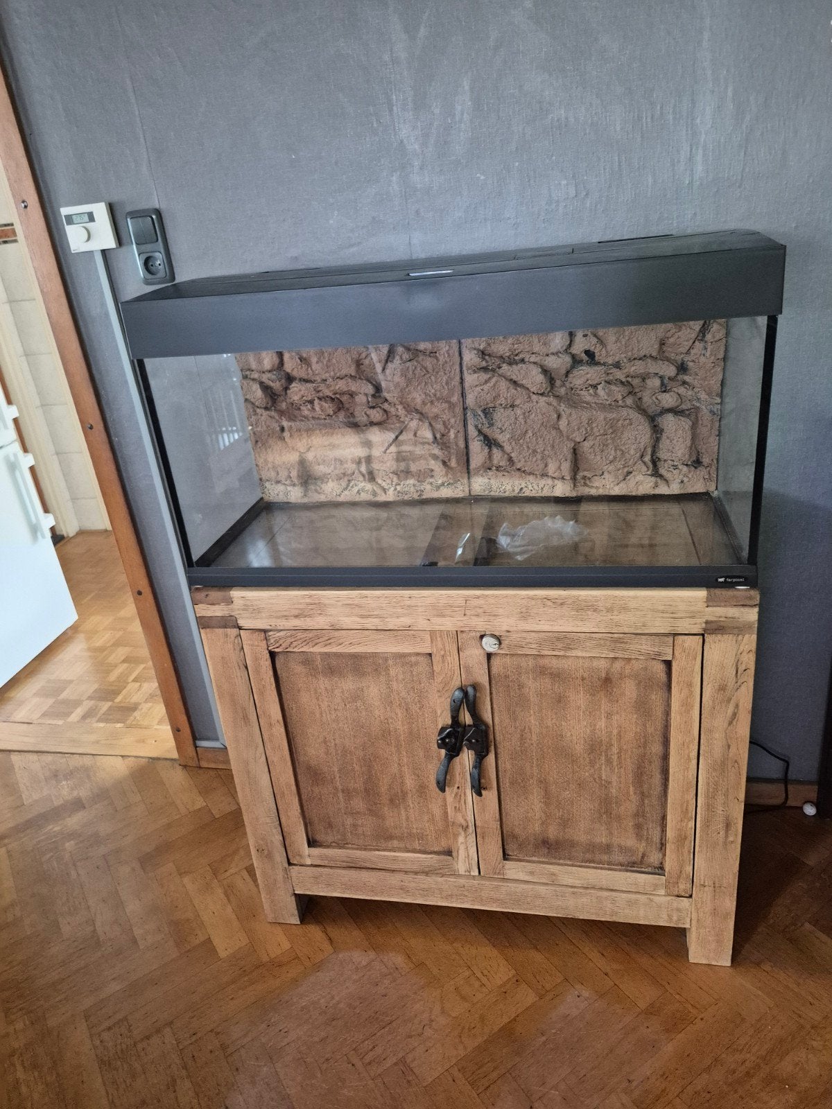 Aquarium, inclusief kast en toebehoren, Dieren en Toebehoren, Vissen | Aquaria en Toebehoren, Ophalen, Inclusief toebehoren, Gebruikt