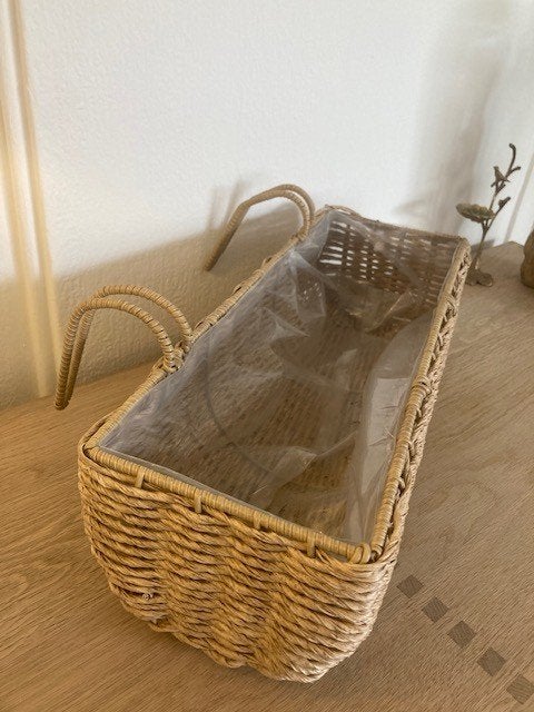 rieten balkonmand, Tuin en Terras, Bloembakken en Plantenbakken, Ophalen, Minder dan 30 cm, Balkon, Minder dan 60 cm