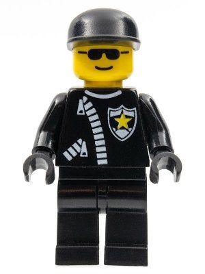 LEGO City cop041 Police - Zipper with Sheriff Star, Black, Lego, Ophalen of Verzenden, Minifiguur, City