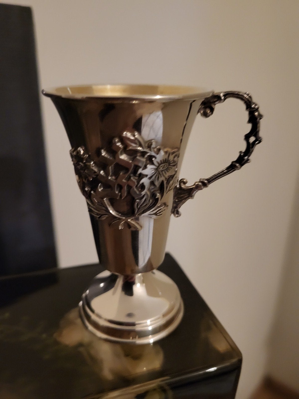 Antiek Zilveren Geboortebekertje Judaica, Ophalen of Verzenden, Zilver