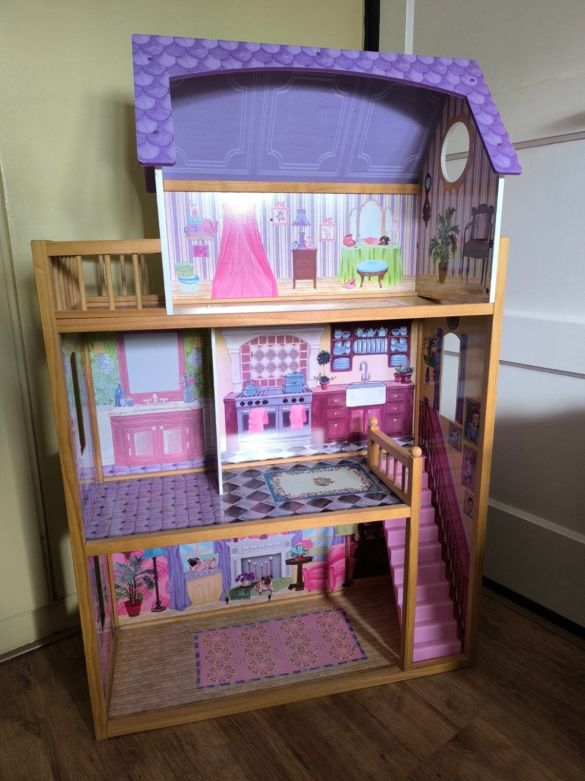 Kidkraft Houten Poppenhuis, Kinderen en Baby's, Speelgoed | Poppenhuizen, Zo goed als nieuw, Poppenhuis, Ophalen