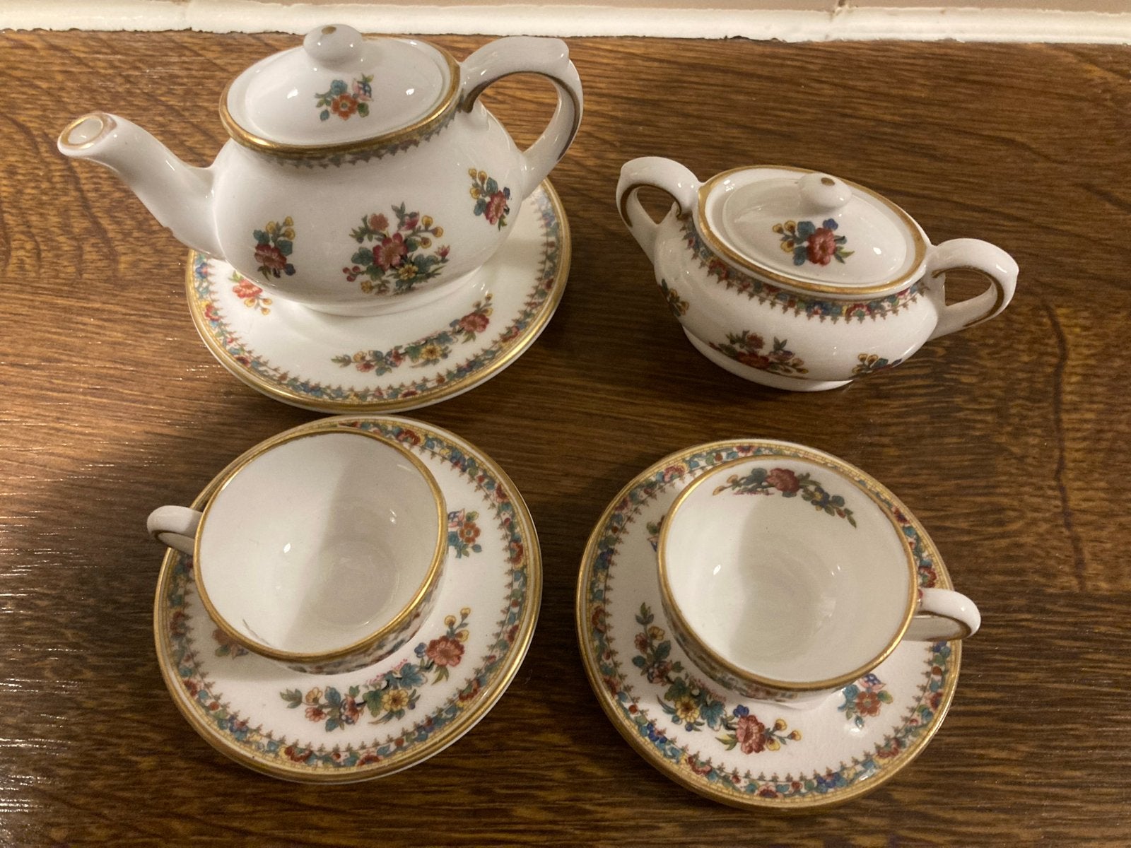 Vintage Coalport Ming Rose Mini Theeserviesje, Antiek en Kunst, Ophalen of Verzenden